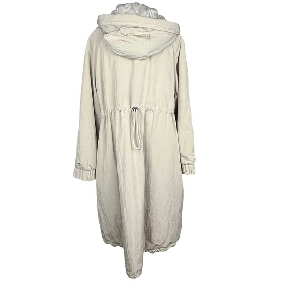 Pilcro Anthropologie Tan Hooded Anorak Coat Fisherman Parka Drawstring Size S - Picture 6 of 12